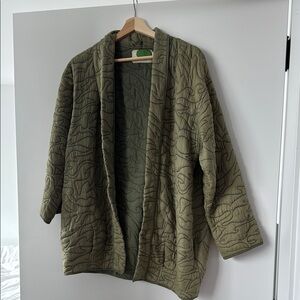 Anthropologie Olive Green Quilted Jacket